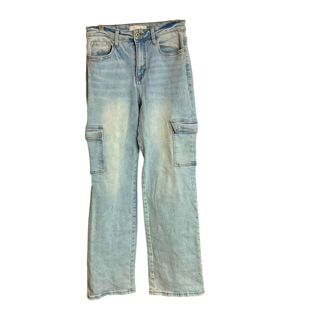 VERVET 90s Vintage Straight Leg Cargo Jeans Light‎ Wash Size 27 - Picture 5 of 12